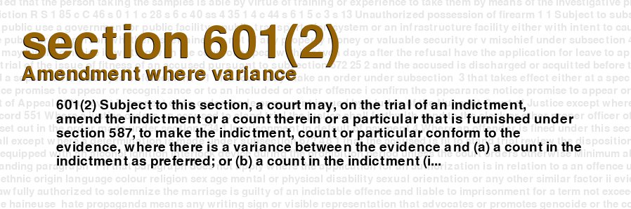 Amendment where variance