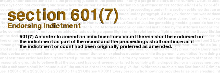Endorsing indictment