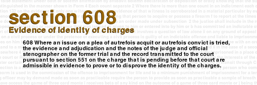 Evidence of identity of charges