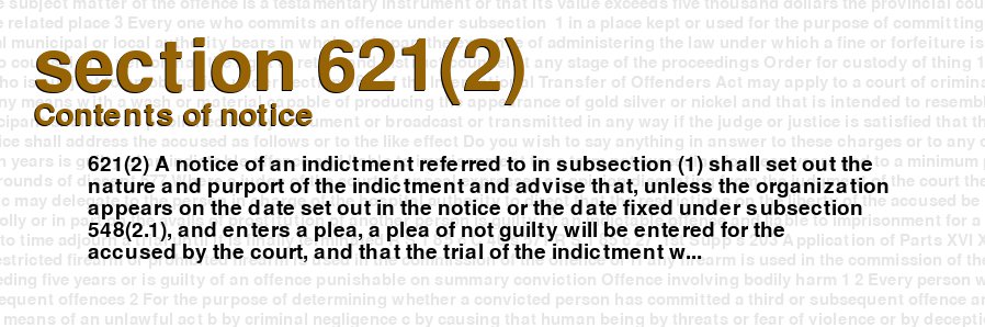 Contents of notice