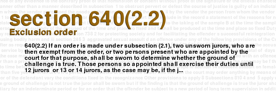 Exclusion order