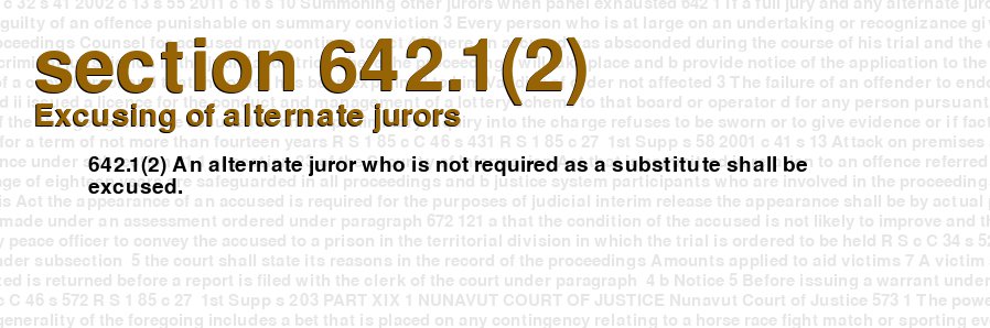 Excusing of alternate jurors