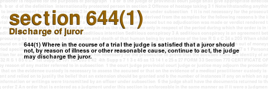 Discharge of juror