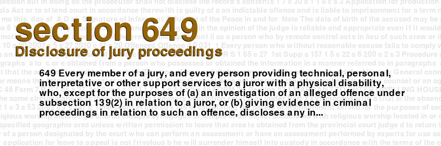 Disclosure of jury proceedings