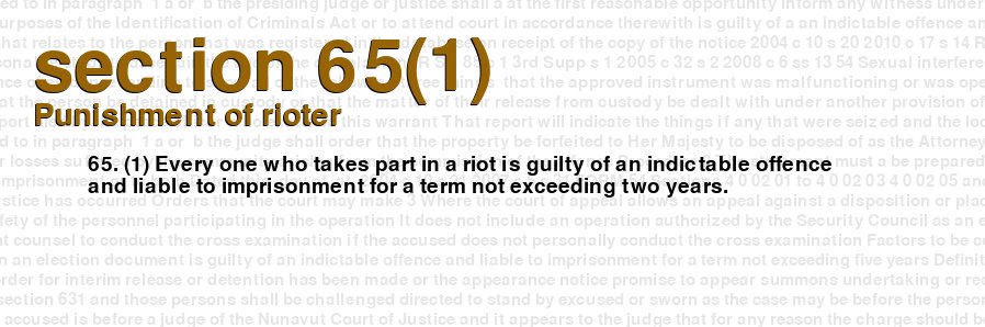 Punishment of rioter