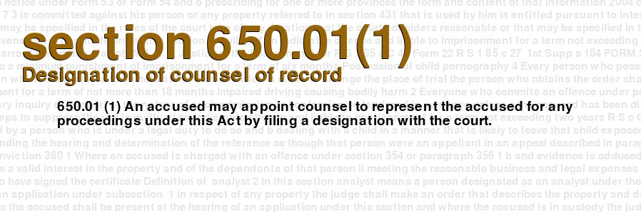 Designation of counsel of record