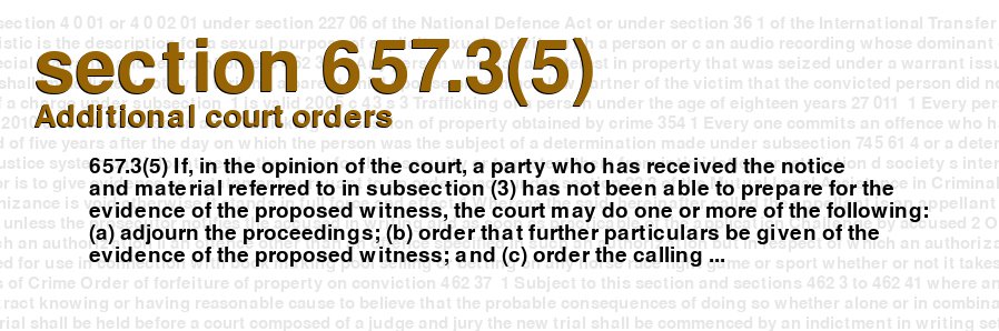 Additional court orders