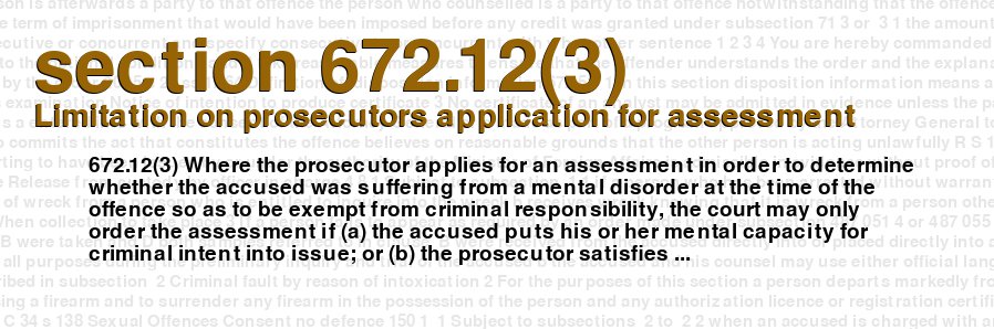 Limitation on prosecutors application for assessment