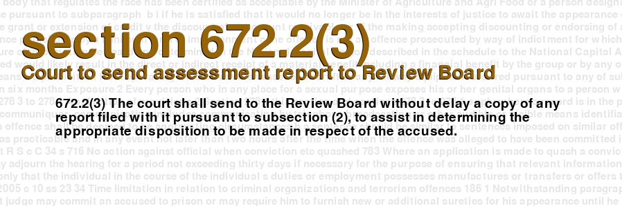 Court to send assessment report to Review Board