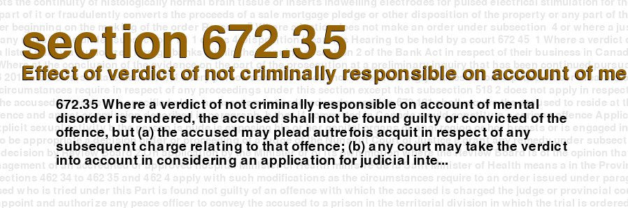 Effect of verdict of not criminally responsible on account of mental disorder