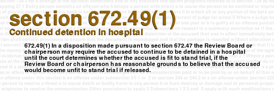 Continued detention in hospital
