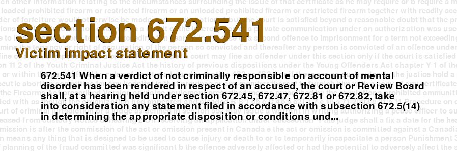 Victim impact statement
