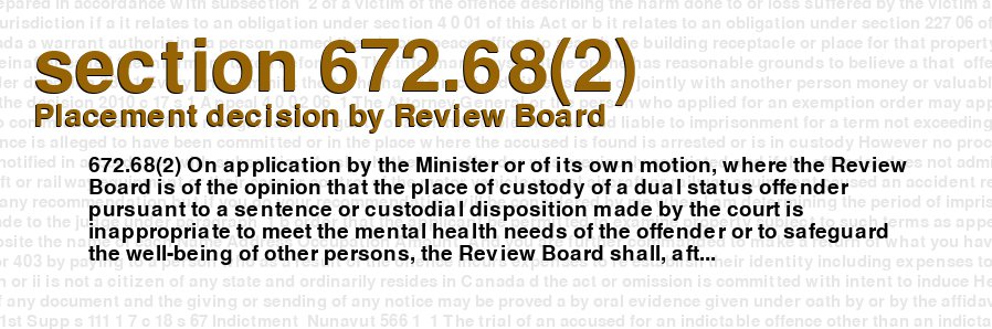 Placement decision by Review Board