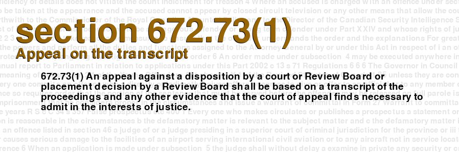 Appeal on the transcript