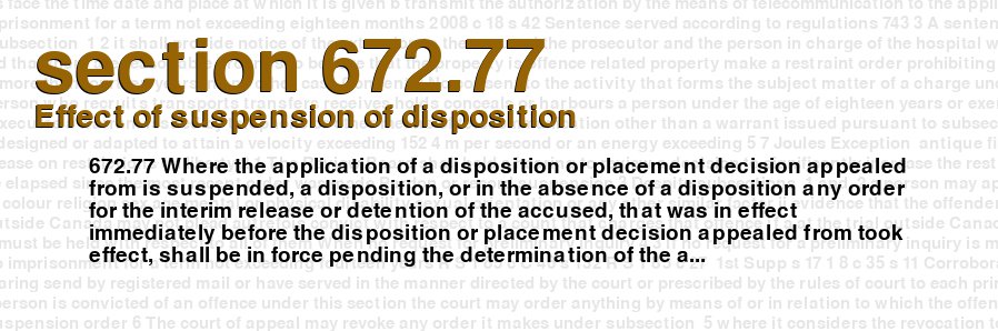 Effect of suspension of disposition