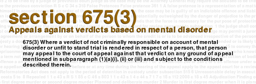 Appeals against verdicts based on mental disorder