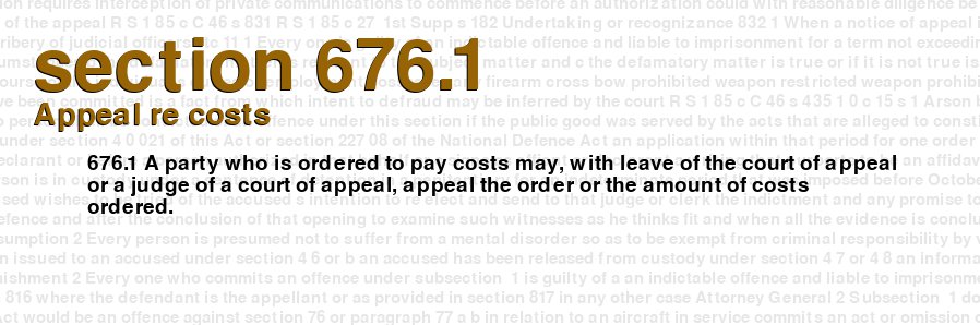 Appeal re costs