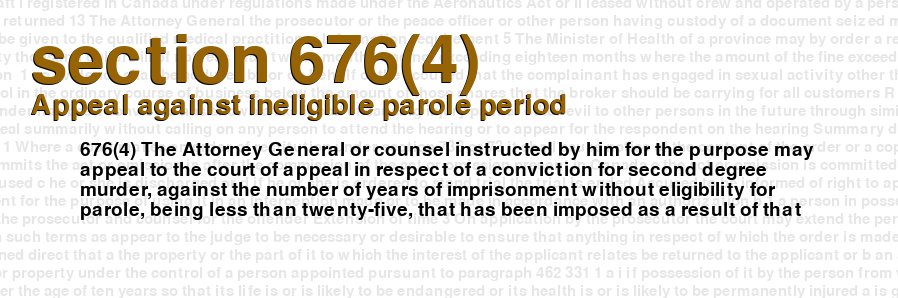 Appeal against ineligible parole period