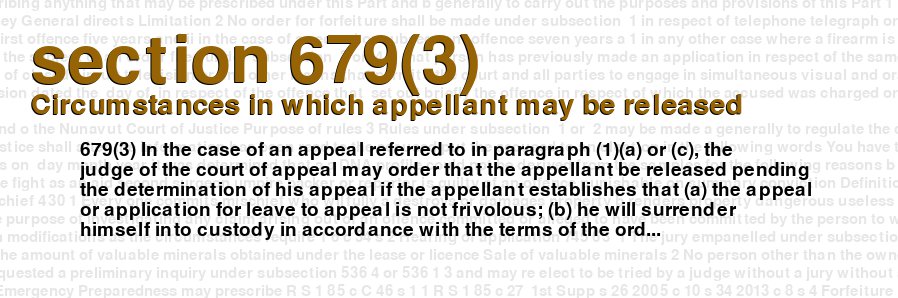 Circumstances in which appellant may be released