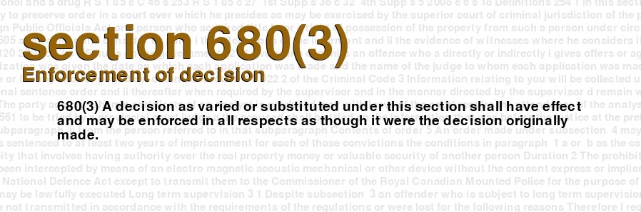 Enforcement of decision