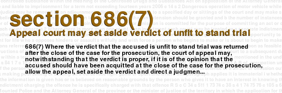 Appeal court may set aside verdict of unfit to stand trial