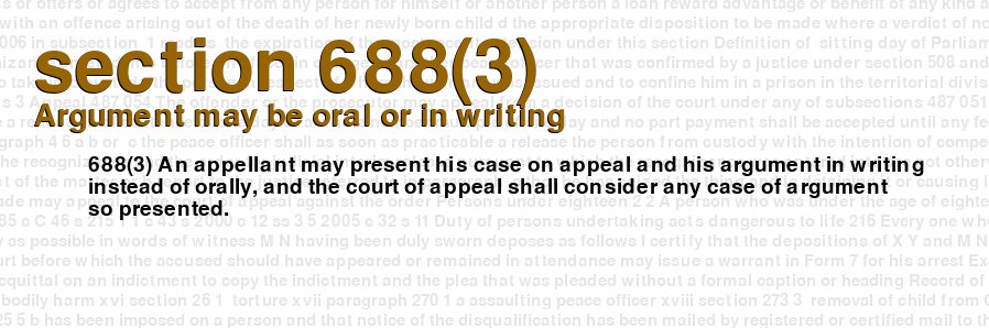 Argument may be oral or in writing