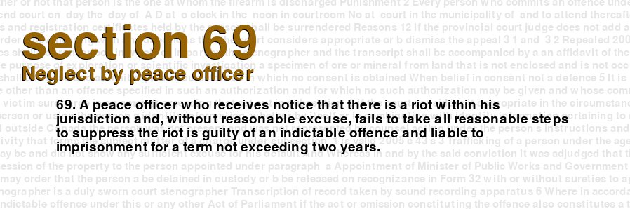 Neglect by peace officer
