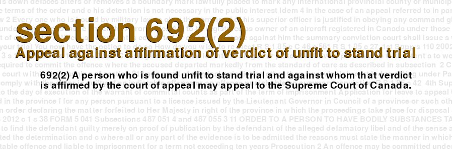 Appeal against affirmation of verdict of unfit to stand trial