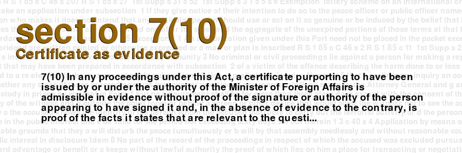 Certificate as evidence