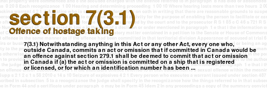 Offence of hostage taking