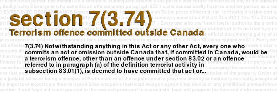 Terrorism offence committed outside Canada