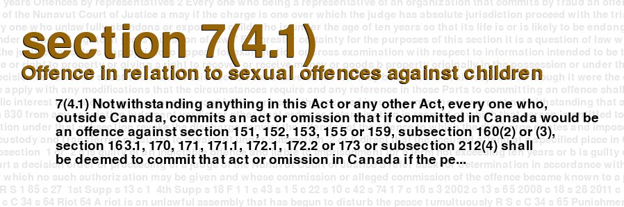 Offence in relation to sexual offences against children
