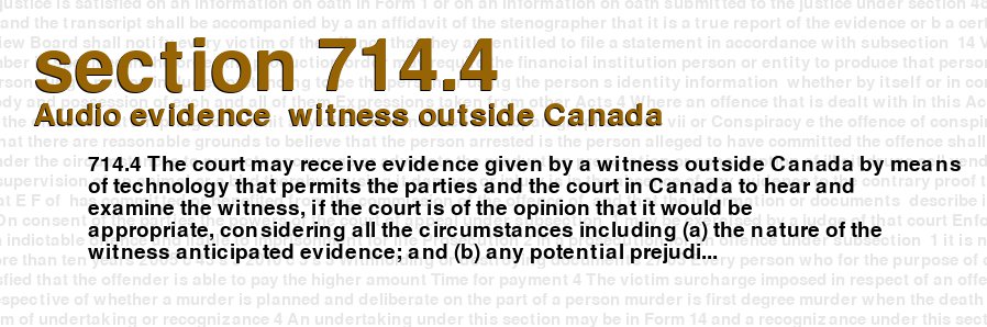 Audio evidence  witness outside Canada