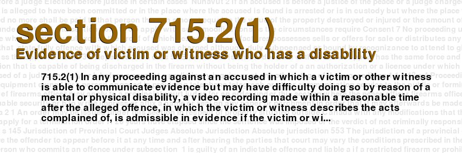 Evidence of victim or witness who has a disability