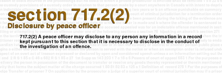 Disclosure by peace officer