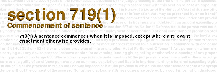 Commencement of sentence