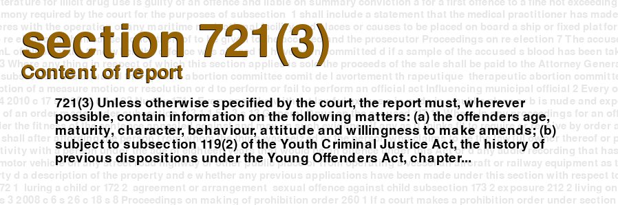 Content of report