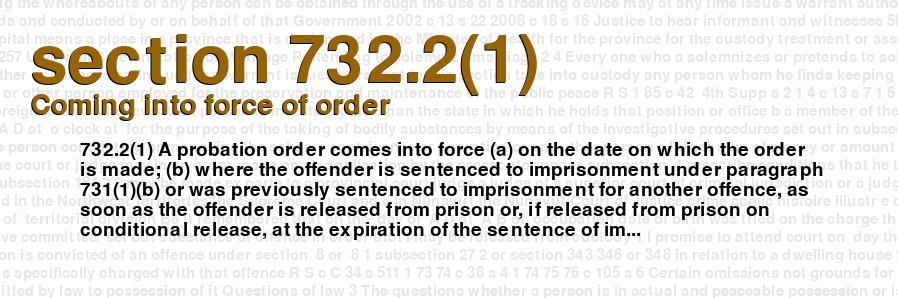 Coming into force of order