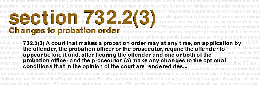 Changes to probation order