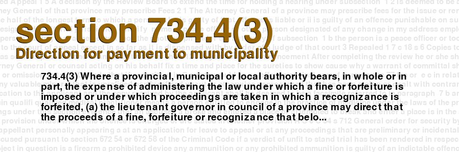 Direction for payment to municipality