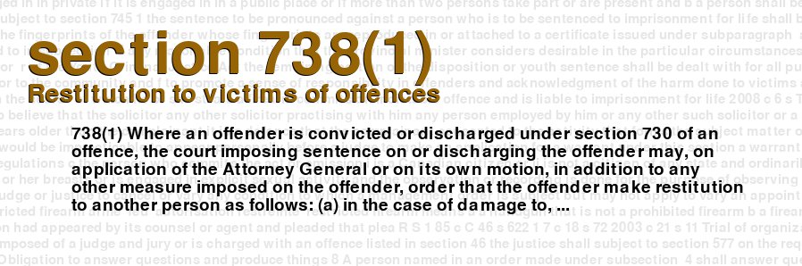 Restitution to victims of offences