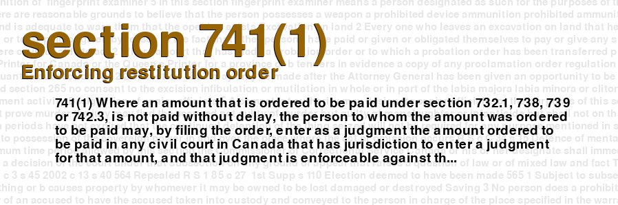 Enforcing restitution order