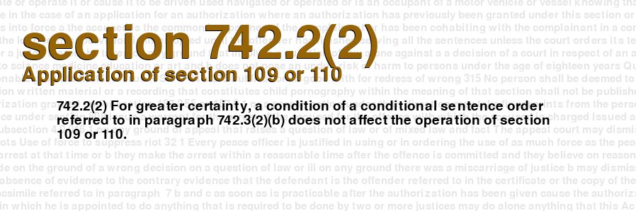 Application of section 109 or 110
