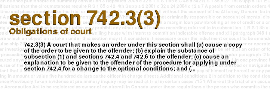 Obligations of court
