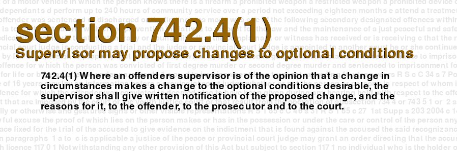 Supervisor may propose changes to optional conditions