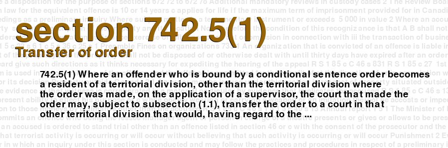 Transfer of order