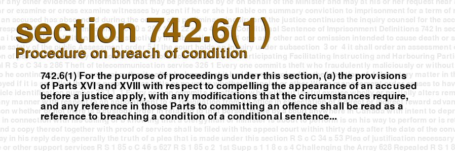 Procedure on breach of condition