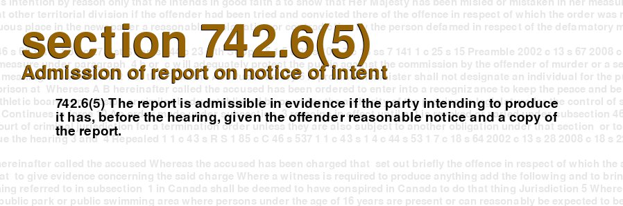Admission of report on notice of intent