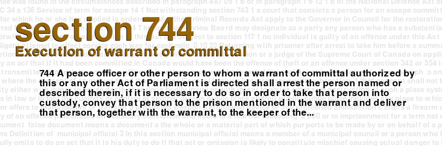 Execution of warrant of committal