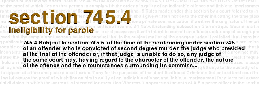 Ineligibility for parole